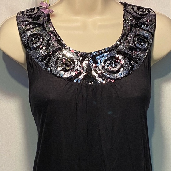 $10 dress sale NWT Cruisewear & Co black cocktail dress, silver sequins size L - Picture 2 of 9